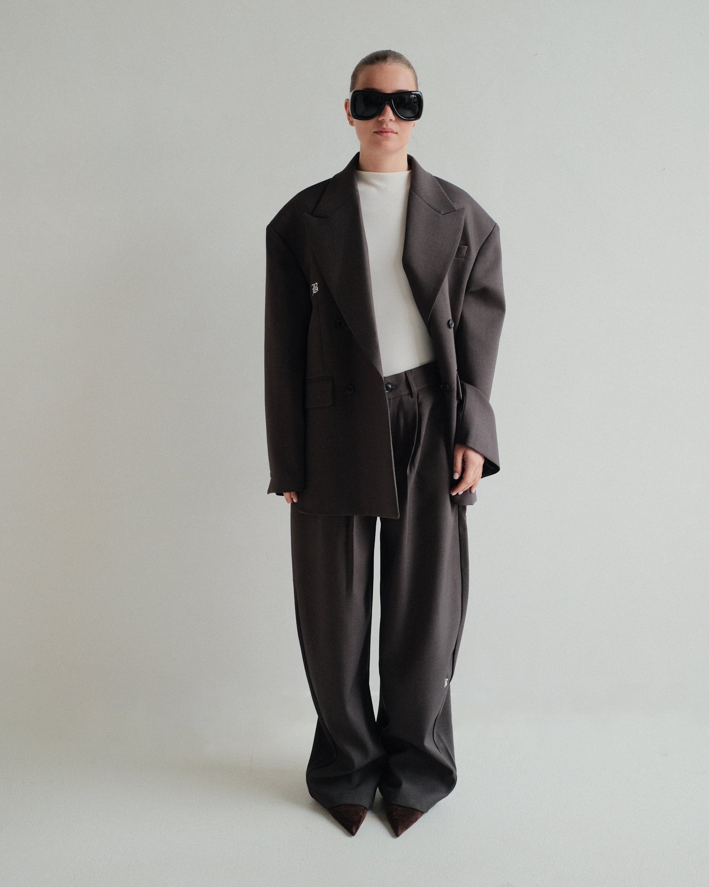 Grey Pleated Trouser