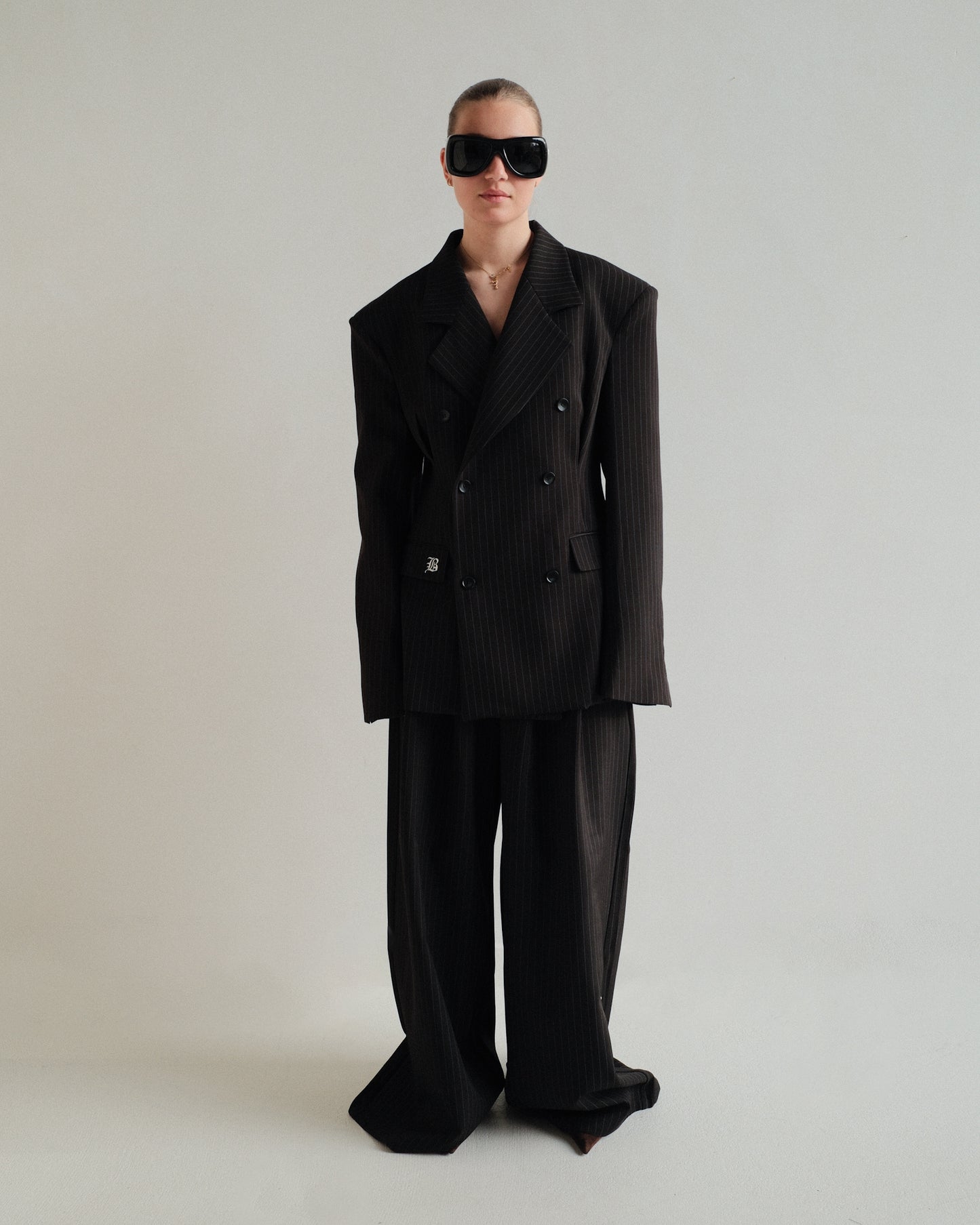 Black Pinstripe Tailored Blaze