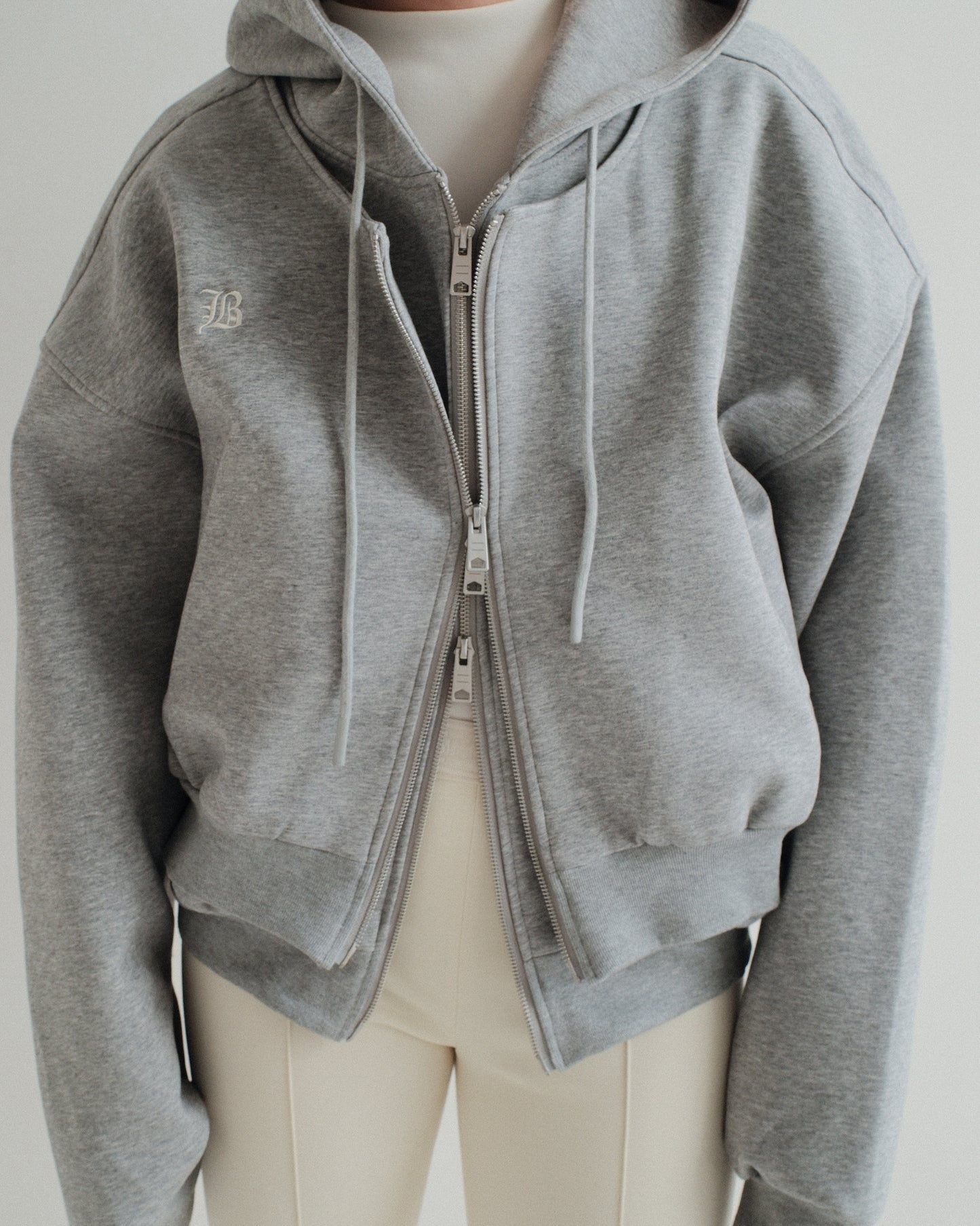 Grey Double Zipper