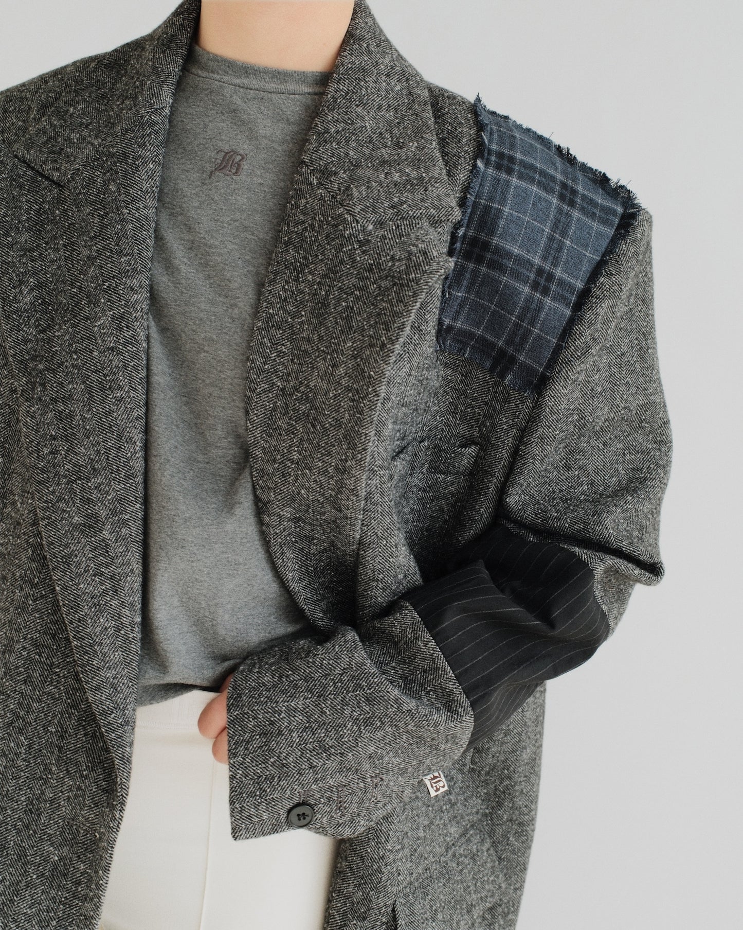 Blue Check Wool Coat