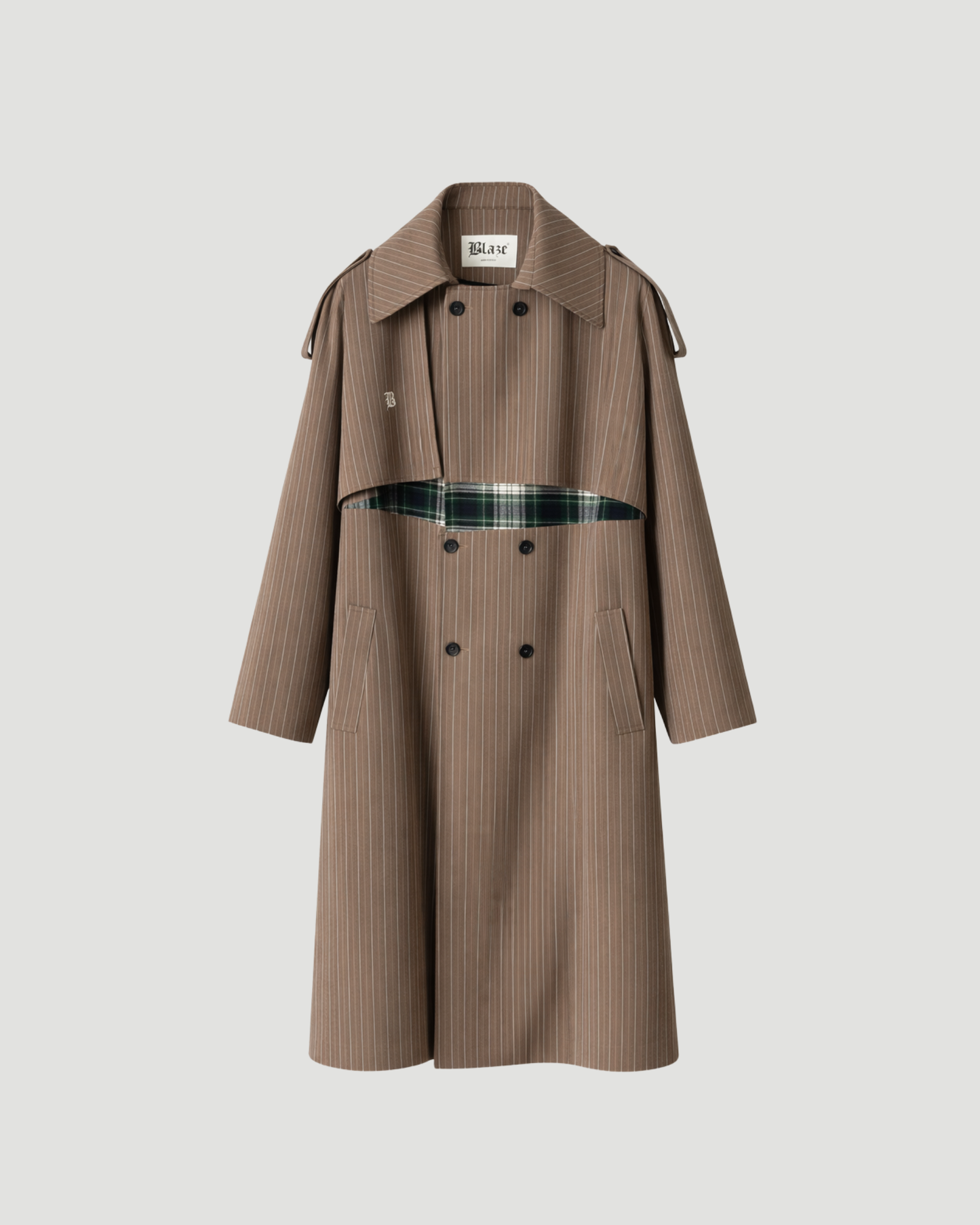 Green Check Trenchcoat