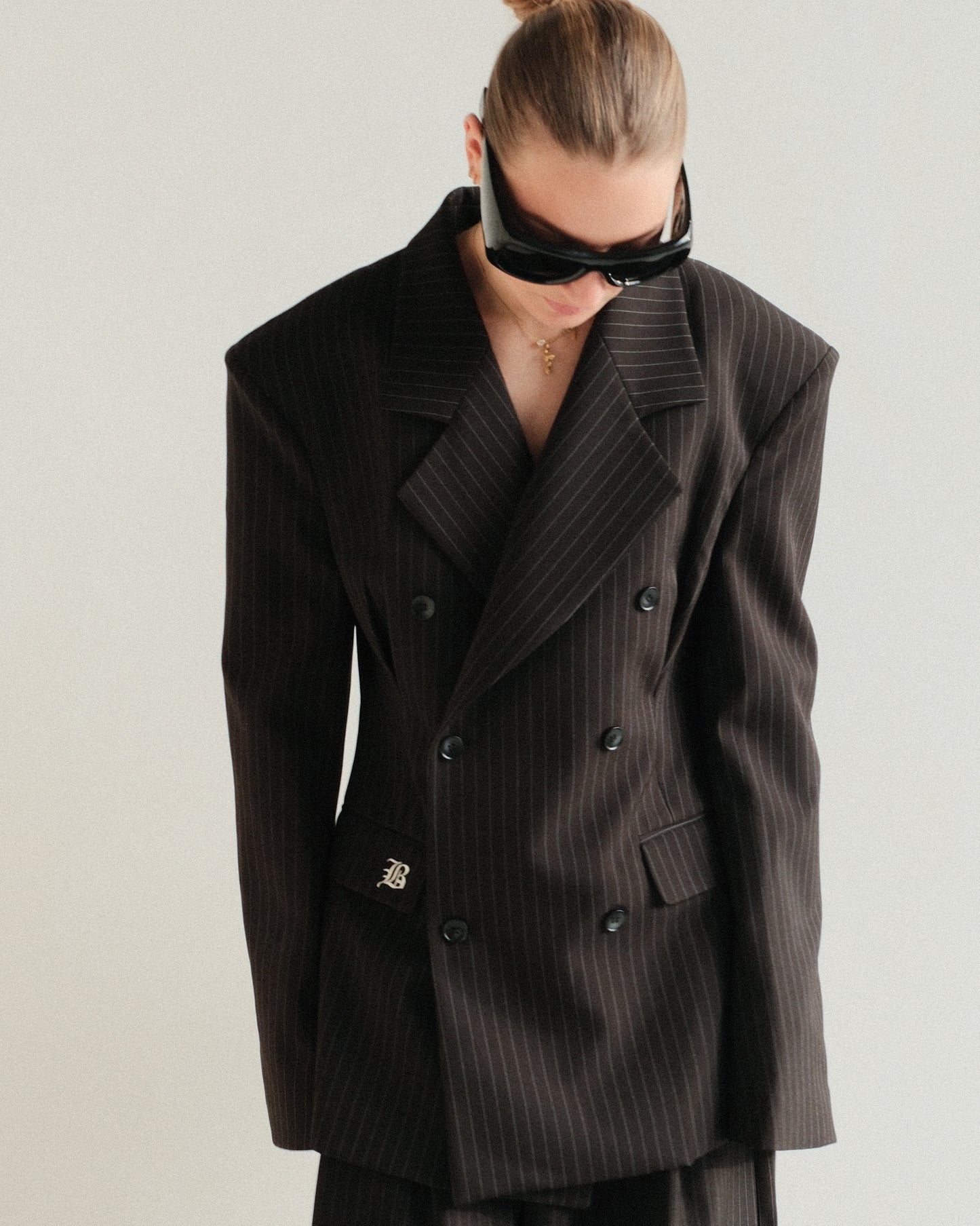 Black Pinstripe Tailored Blaze