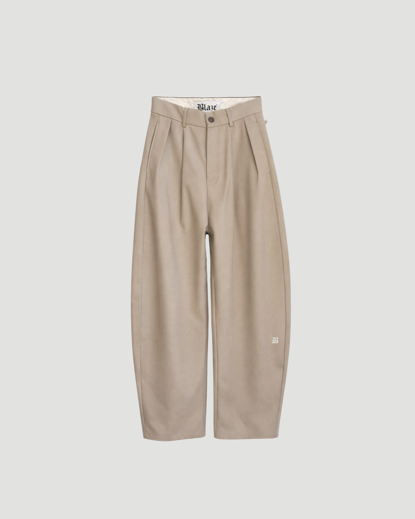 Beige Pleated Trouser