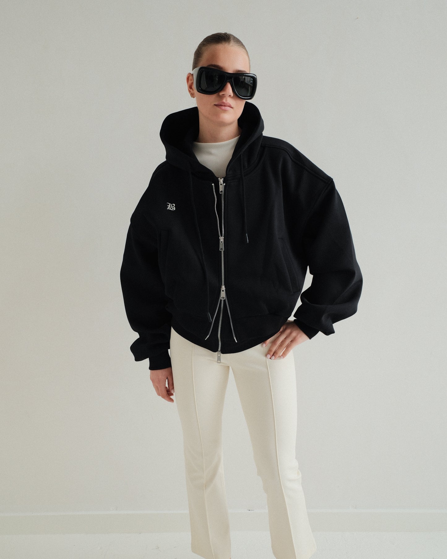 Black Double Zipper