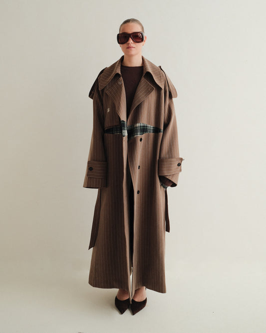 Green Check Trenchcoat