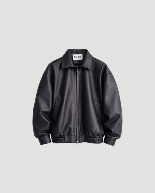 Faux Leather Bomber