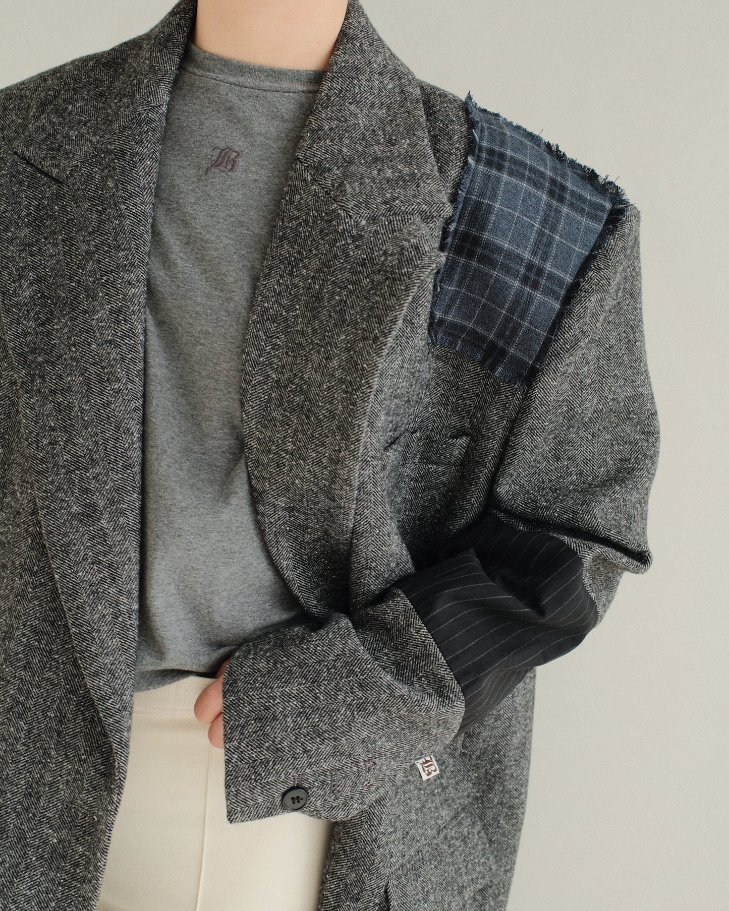 Blue Check Wool Coat