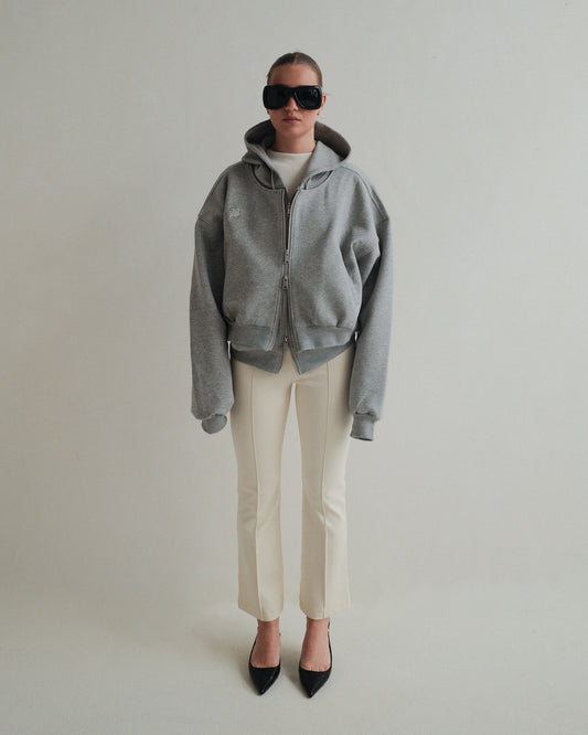Grey Double Zipper