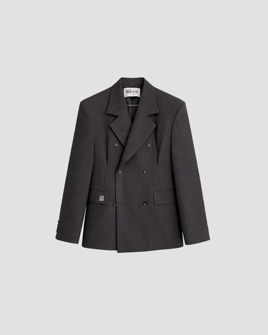 Black Pinstripe Tailored Blaze