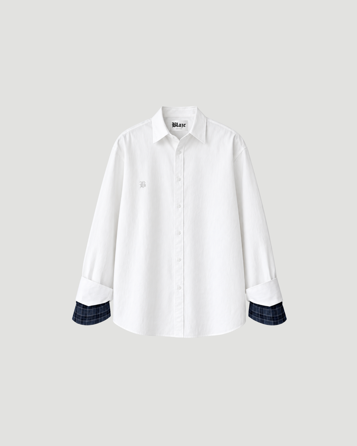 Blue Check White Shirt