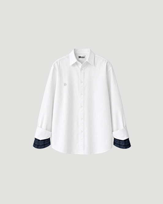 Blue Check White Shirt