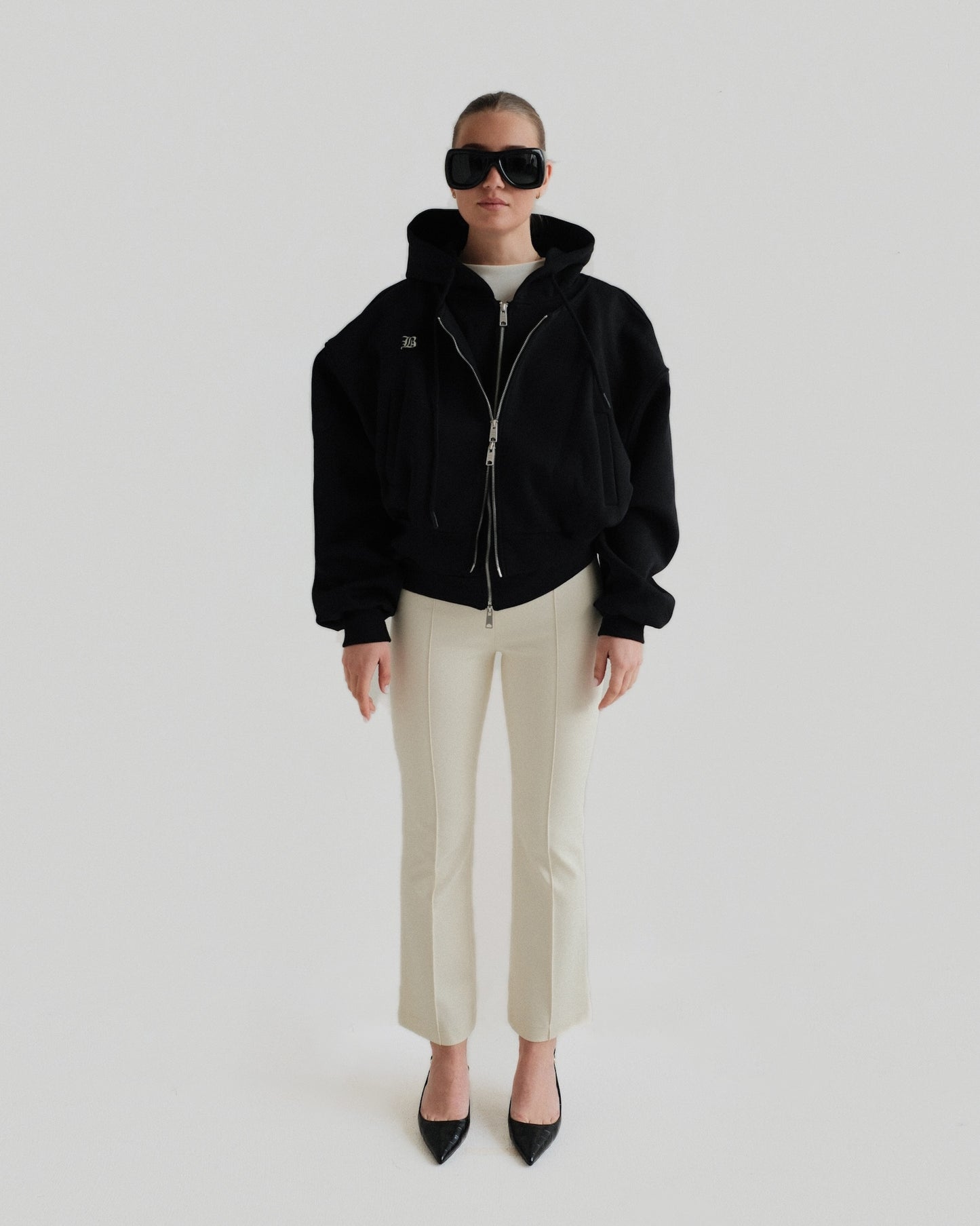 Black Double Zipper