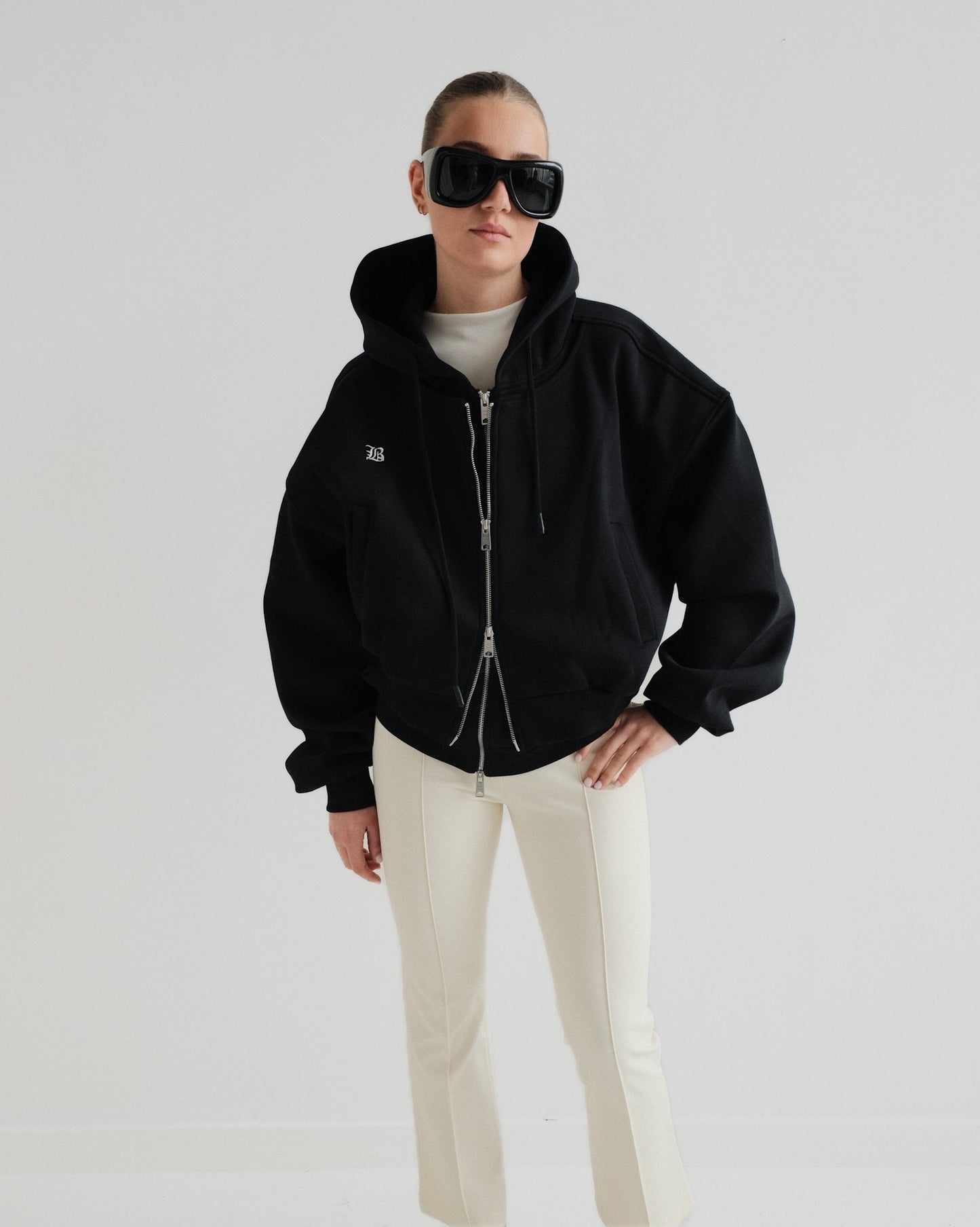 Black Double Zipper