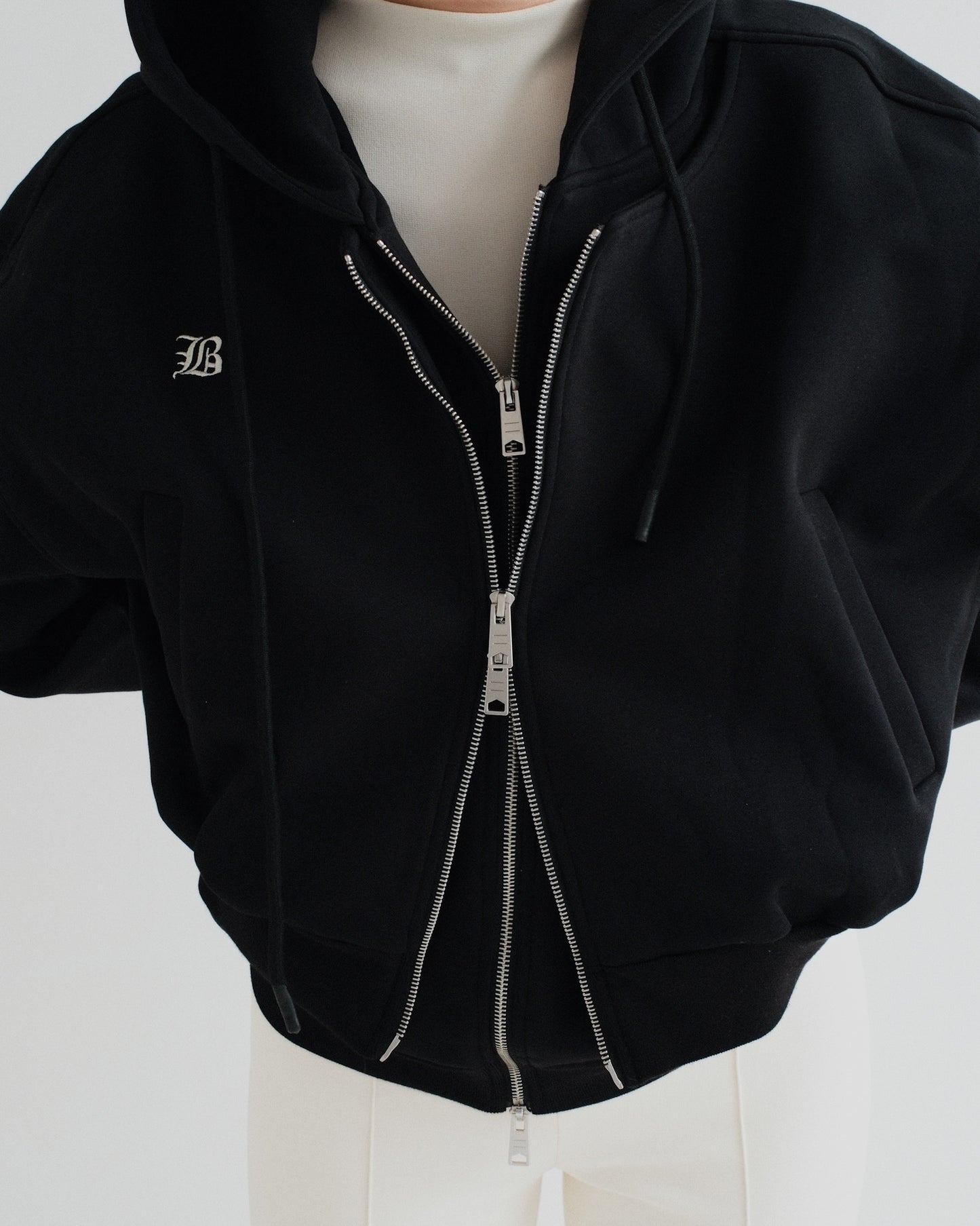 Black Double Zipper