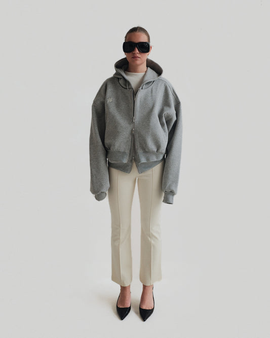 Grey Double Zipper