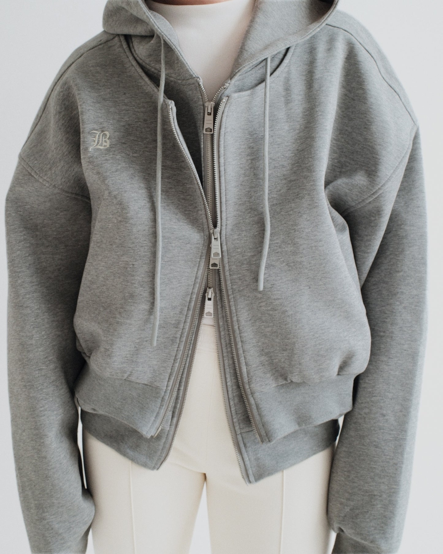Grey Double Zipper