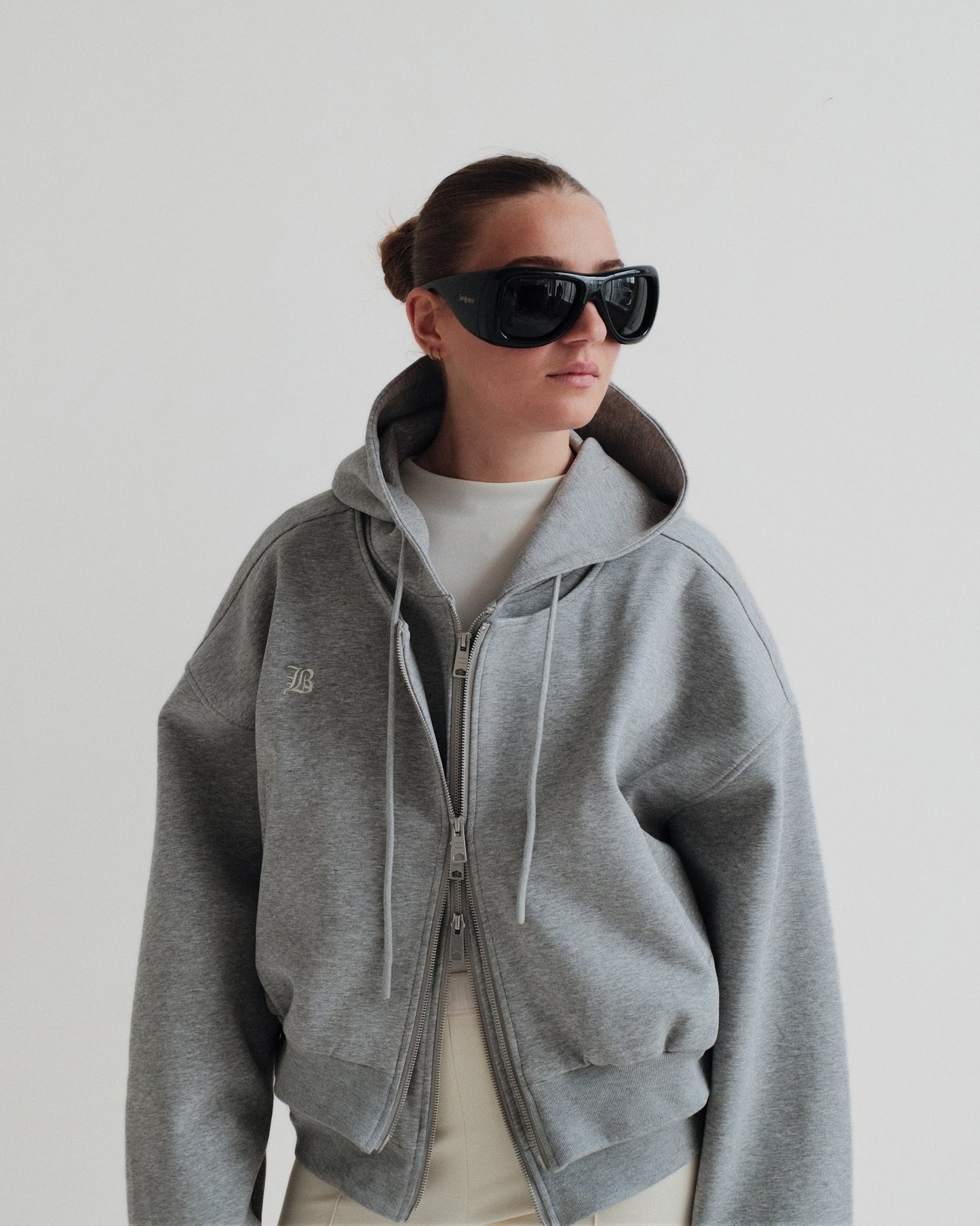 Grey Double Zipper
