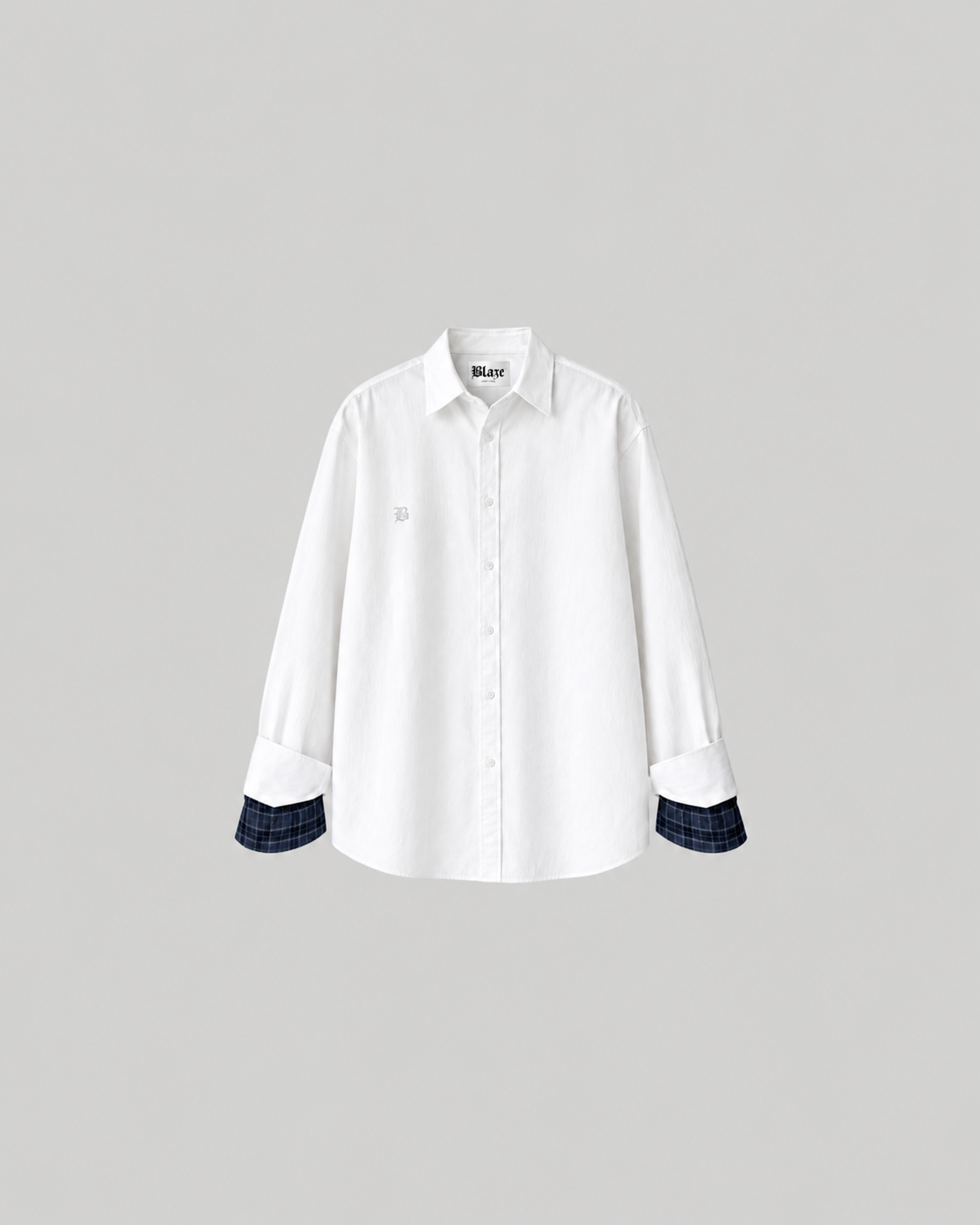 Blue Check White Shirt