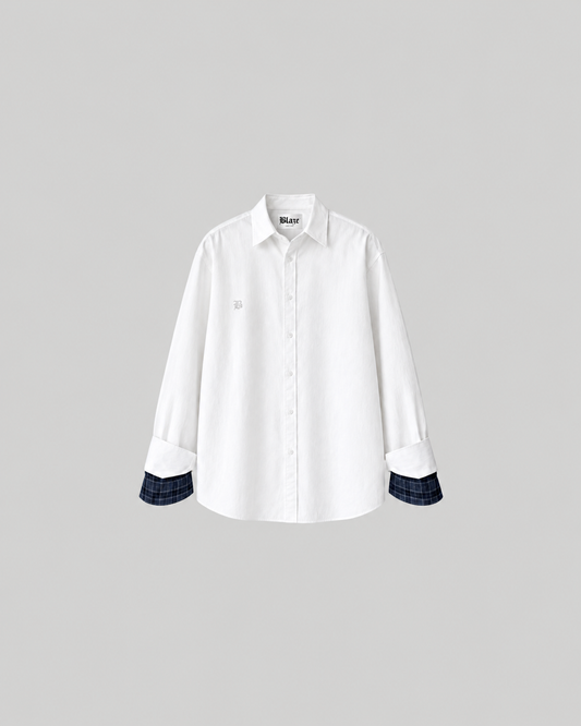 Blue Check White Shirt