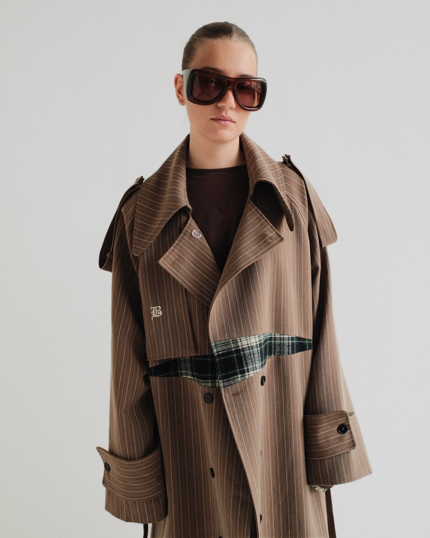 Green Check Trenchcoat