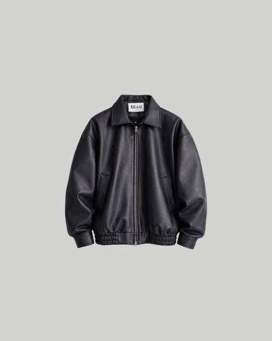 Faux Leather Bomber